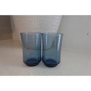 vintage‎ Libbey smokey bolero blue glasses Set of 2